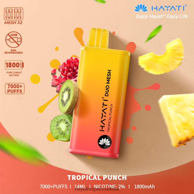 Hayati Vape Flavours - Hayati Duo Mesh za jednokratnu upotrebu 0D4PD184 tropski punč