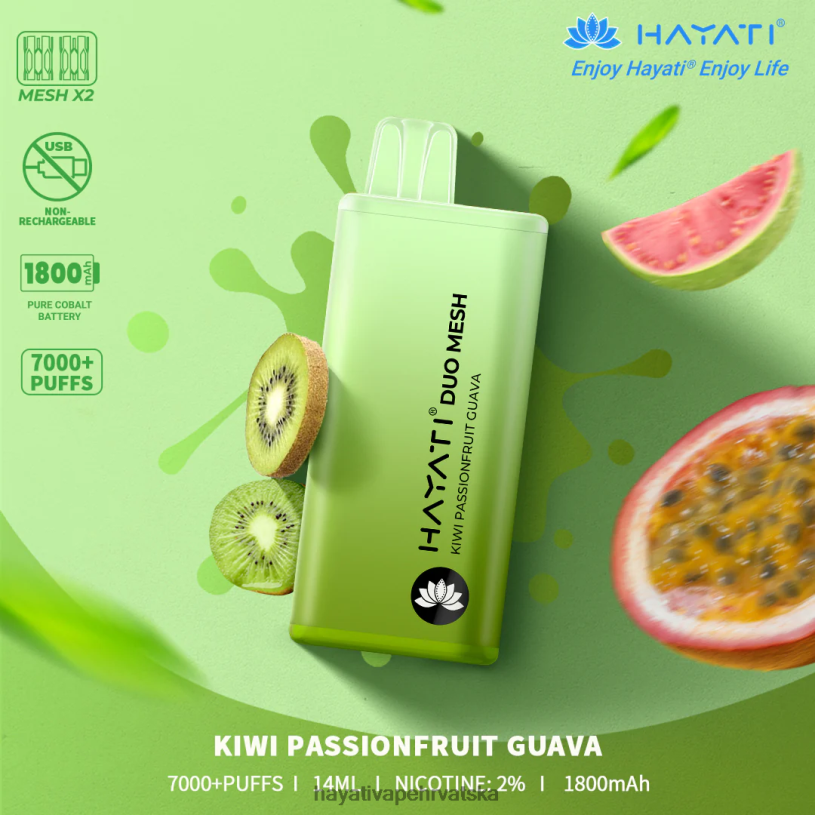 Hayati Vape Hrvatska - Hayati Duo Mesh za jednokratnu upotrebu 0D4PD173 kivi passionfruit guava