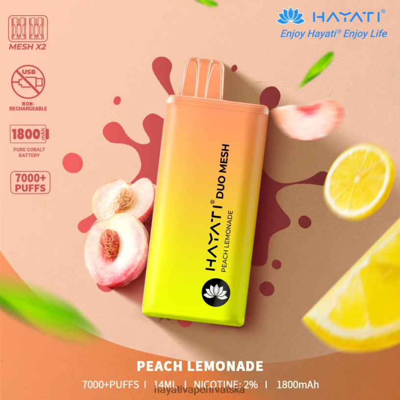 Hayati Vape Near Me - Hayati Duo Mesh za jednokratnu upotrebu 0D4PD175 limunada od breskve