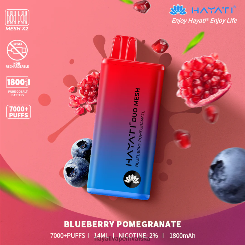 Hayati Vape Review - Hayati Duo Mesh za jednokratnu upotrebu 0D4PD186 borovnica šipak