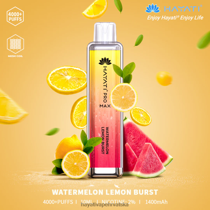Hayati Flavour List - Hayati Pro Max za jednokratnu upotrebu 0D4PD128 lubenica limun prsnuti