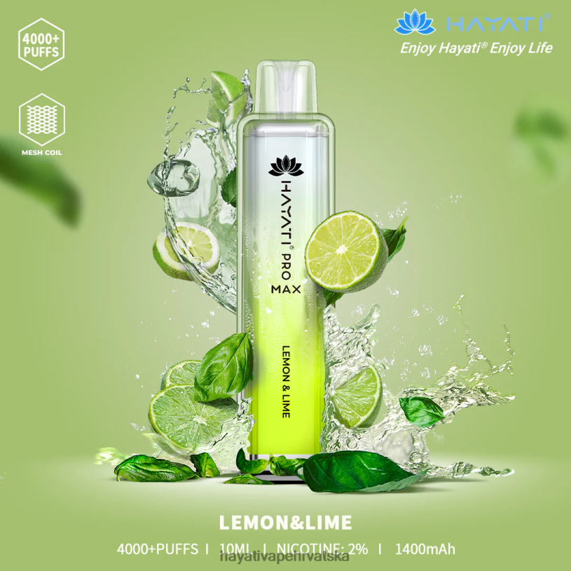 Hayati Flavour Vapes - Hayati Pro Max za jednokratnu upotrebu 0D4PD109 limun & limeta