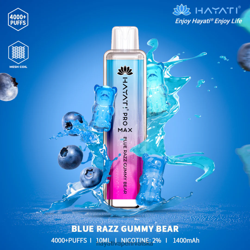 Hayati Flavour Vapes - Hayati Pro Max za jednokratnu upotrebu 0D4PD129 plavi razz gumeni medvjedić