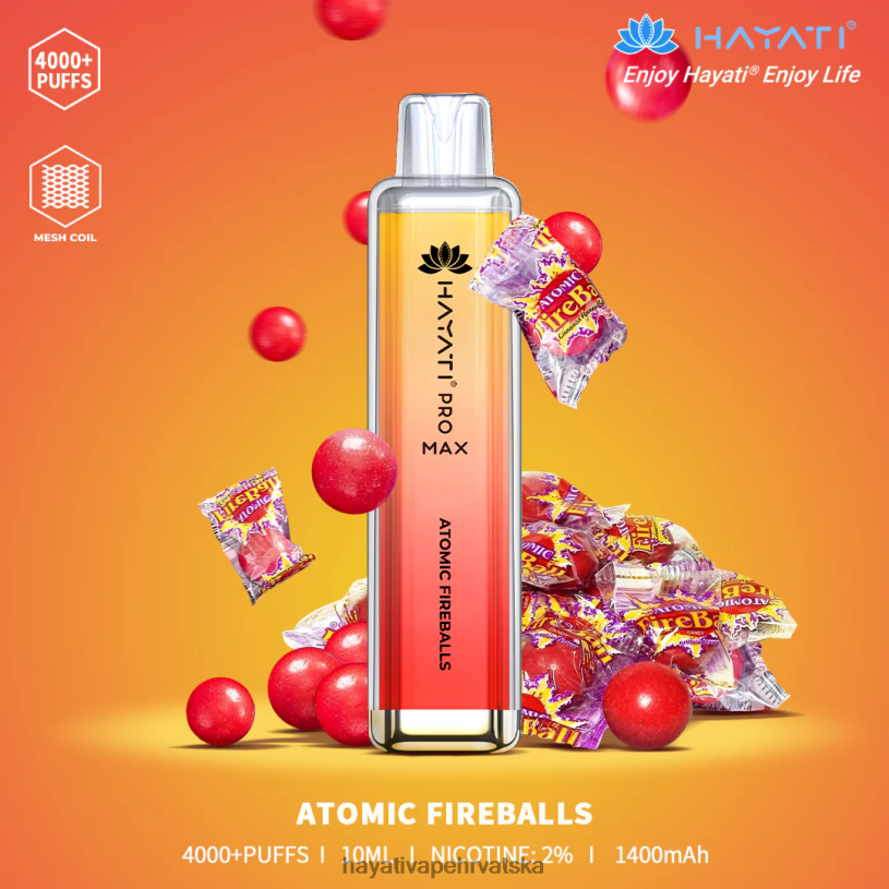Hayati Flavour Vapes - Hayati Pro Max za jednokratnu upotrebu 0D4PD89 atomska vatrena kugla