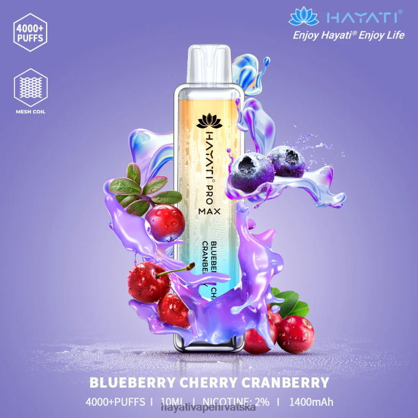 Hayati Flavours Hrvatska - Hayati Pro Max za jednokratnu upotrebu 0D4PD97 borovnica trešnja brusnica