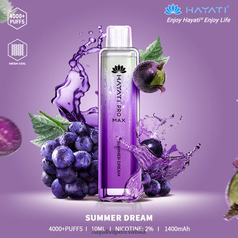 Hayati Vape Flavours - Hayati Pro Max za jednokratnu upotrebu 0D4PD124 ljetni san
