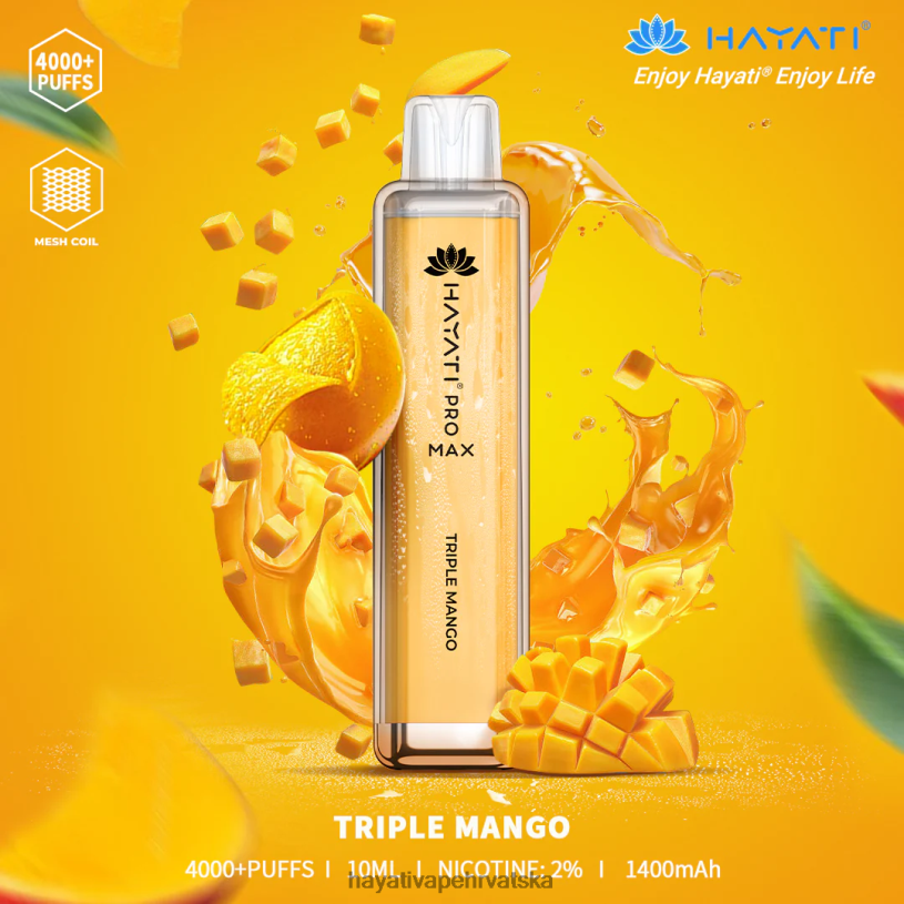 Hayati Vape Near Me - Hayati Pro Max za jednokratnu upotrebu 0D4PD125 trostruki mango