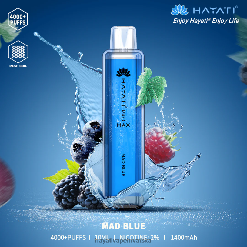 Hayati Vapes Wholesale - Hayati Pro Max za jednokratnu upotrebu 0D4PD110 ludo plava