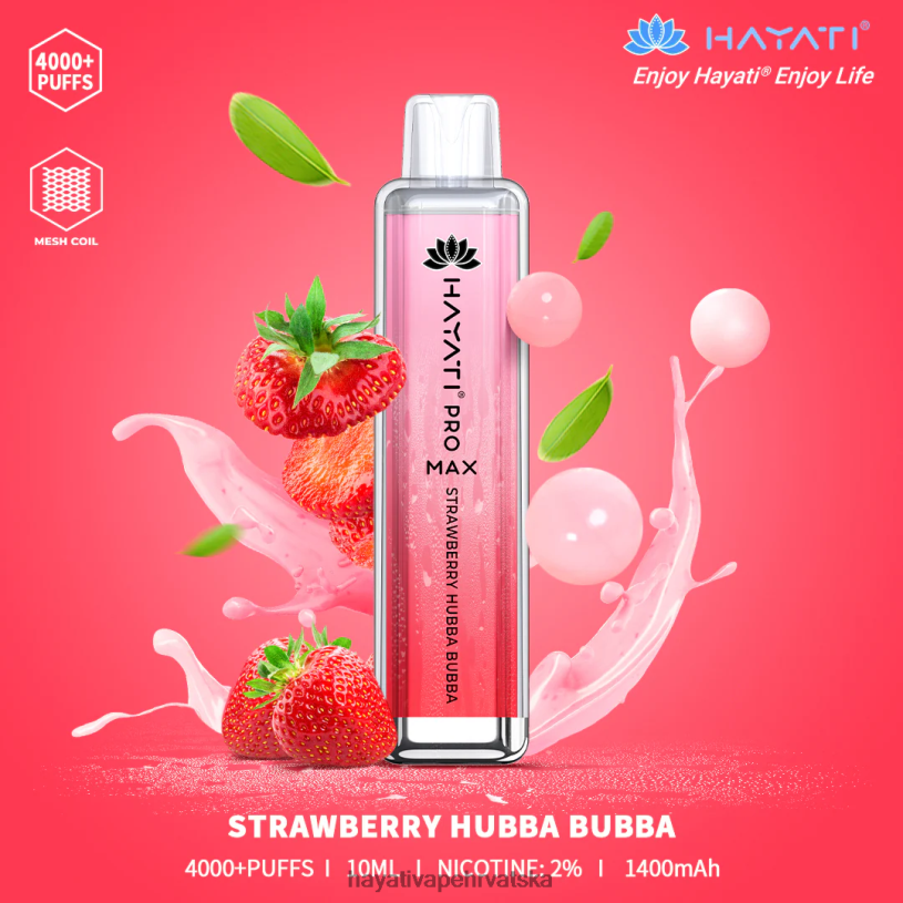 Hayati Vapes Wholesale - Hayati Pro Max za jednokratnu upotrebu 0D4PD140 jagoda hubba bubba