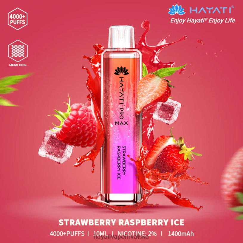 Hayati Zagreb - Hayati Pro Max za jednokratnu upotrebu 0D4PD122 jagoda malina led