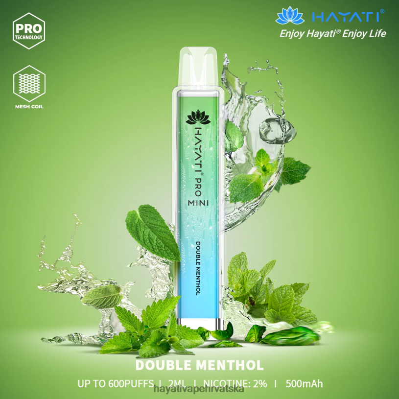 Hayati Flavour List - Hayati Pro Mini za jednokratnu upotrebu 0D4PD8 dvostruki mentol