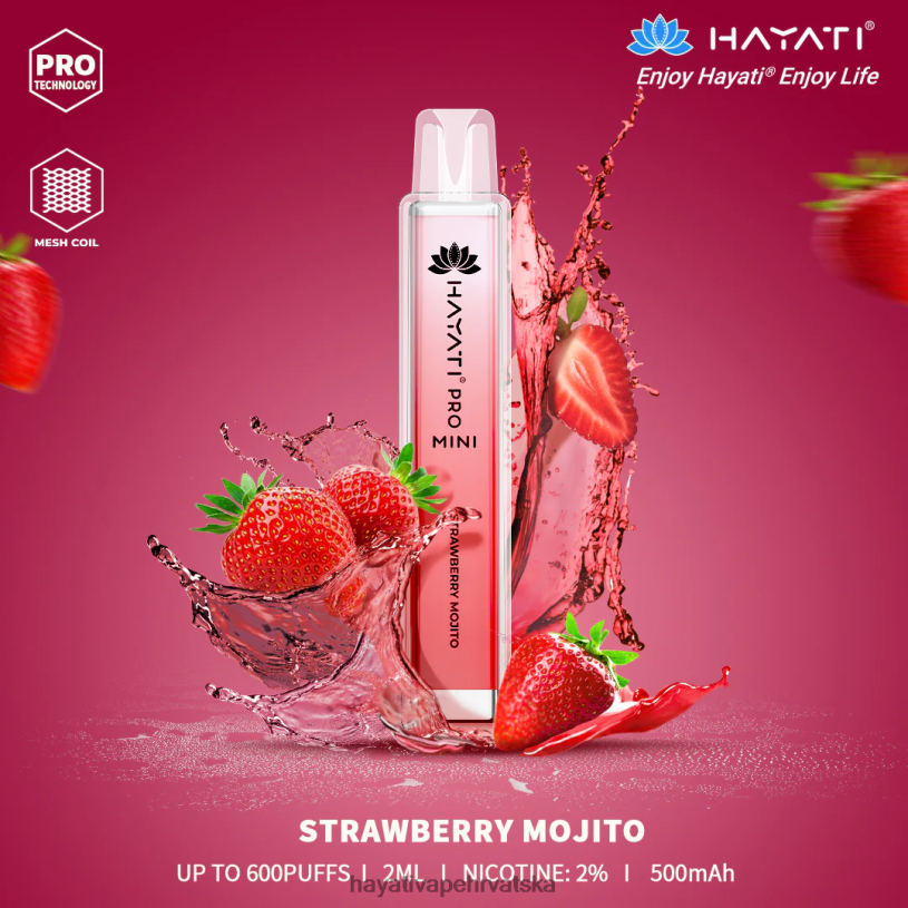 Hayati Hrvatska - Hayati Pro Mini za jednokratnu upotrebu 0D4PD21 mojito od jagoda