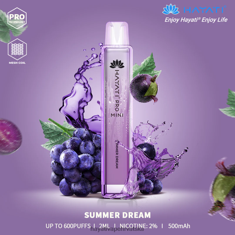 Hayati Vape Hrvatska - Hayati Pro Mini za jednokratnu upotrebu 0D4PD23 ljetni san