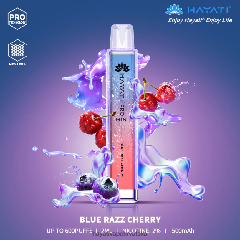 Hayati Vape Hrvatska - Hayati Pro Mini za jednokratnu upotrebu 0D4PD3 plava razz trešnja