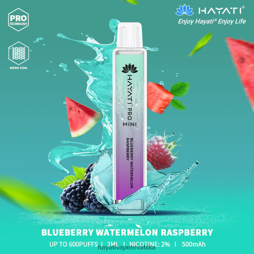 Hayati Vape Near Me - Hayati Pro Mini za jednokratnu upotrebu 0D4PD25 borovnica lubenica malina