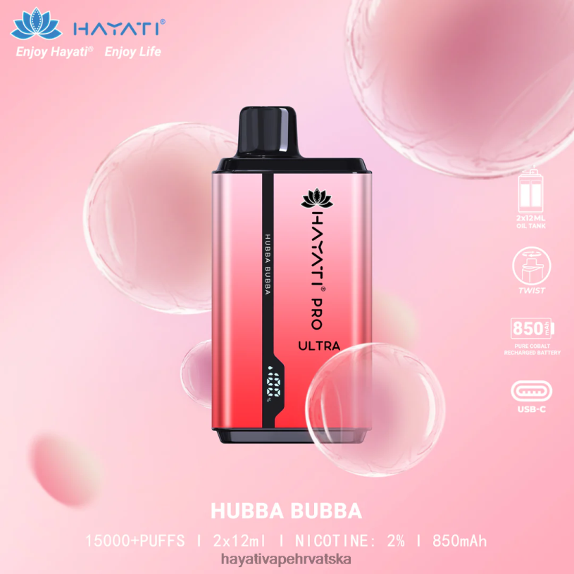 Hayati Hrvatska - Hayati Pro Ultra jednokratno 15000 udisaja 0D4PD201 hubba bubba