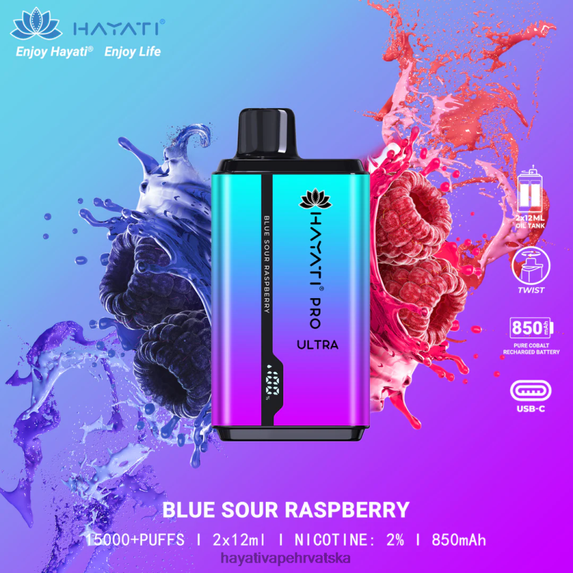 Hayati Vape Near Me - Hayati Pro Ultra jednokratno 15000 udisaja 0D4PD195 plava kisela malina