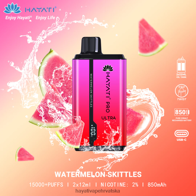Hayati Vape Near Me - Hayati Pro Ultra jednokratno 15000 udisaja 0D4PD215 čunjevi od lubenice