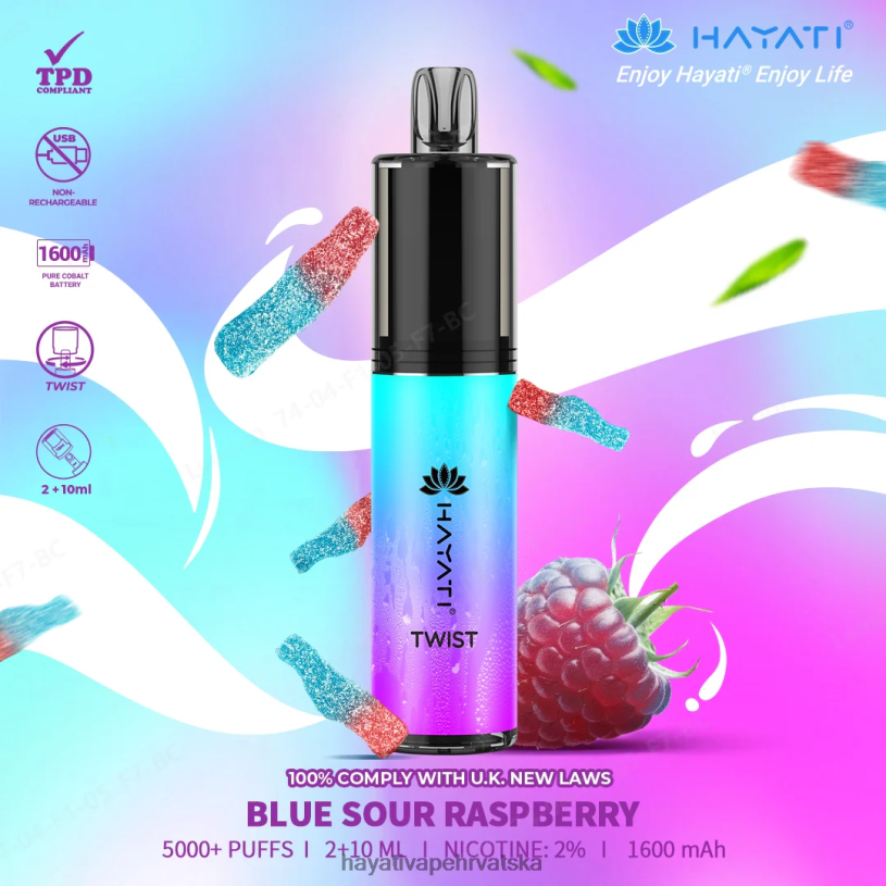 Hayati Vape Near Me - Hayati Twist za jednokratnu upotrebu 0D4PD65 plava kisela malina