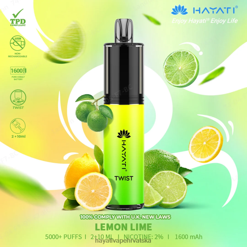 Hayati Vape Near Me - Hayati Twist za jednokratnu upotrebu 0D4PD75 limun limeta