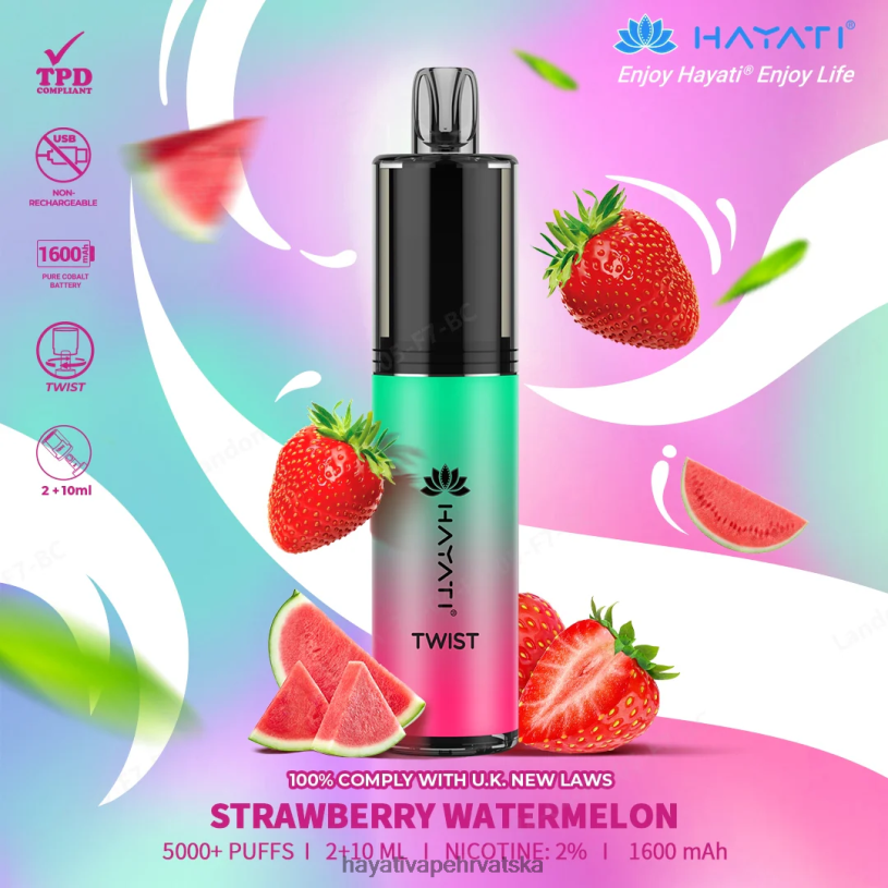 Hayati Vape Review - Hayati Twist za jednokratnu upotrebu 0D4PD86 jagoda lubenica